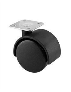 RUEDA GIRATORIA NEGRA CON BASE 2