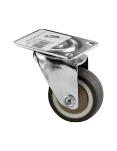 RUEDA GIRATORIA GOMA MARRON CON BASE - 30 MM 15 KG