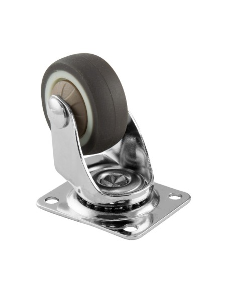 RUEDA GIRATORIA GOMA MARRON CON BASE - 30 MM 15 KG