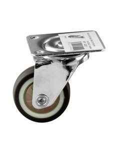 RUEDA GIRATORIA GOMA MARRON CON BASE - 40 MM 17 KG 2