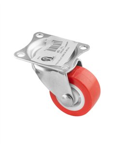 RUEDA GIRATORIA ROJA CON BASE - 40MM / 15KG