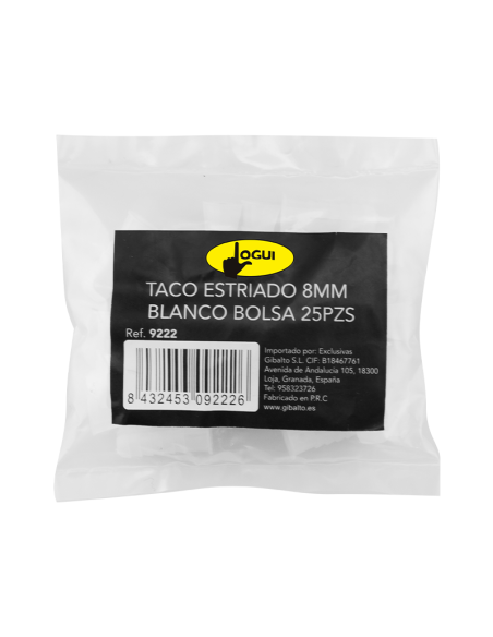 BOLSA DE TACOS BLANCOS ESTRIADOS - 8X25MM