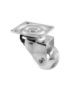 RUEDA GIRATORIA TRANSPARENTE CON BASE - 40MM / 40KG