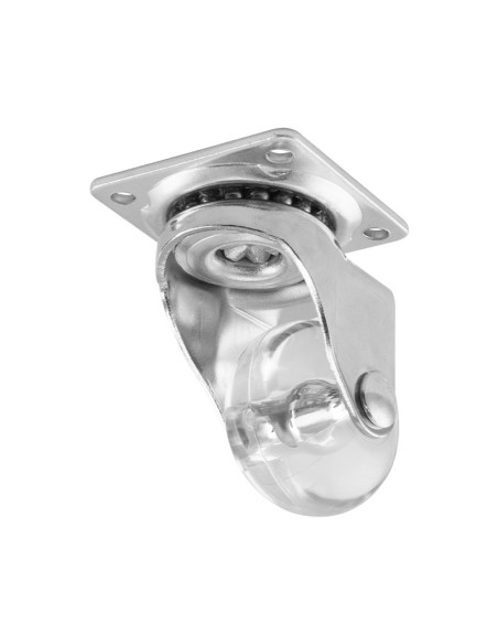 RUEDA GIRATORIA TRANSPARENTE CON BASE - 40MM / 40KG