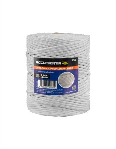 CORDÓN TRENZADO POLIPROPILENO 200M - 5MM X 200M BLANCO