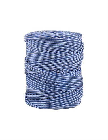 CORDÓN TRENZADO POLIPROPILENO 200M - 5MM  X 200M BLANCO/AZUL
