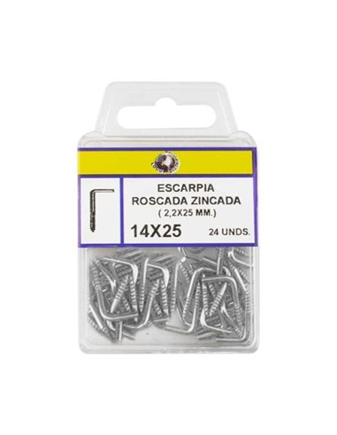 ESCARPIA ROSCADA ZINCADA BLISTER - 14X25MM