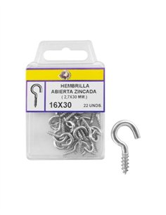 HEMBRILLA ABIERTA ZINCADA BLISTER - 18X50MM