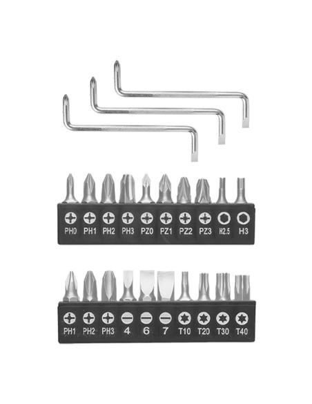 JUEGO 30 PZS DESTORNILLADORES CR-V WADFOW