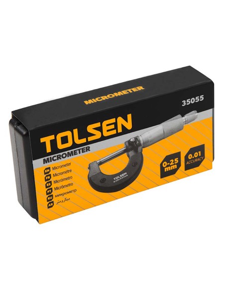 MICROMETRO 0-25MM PRECISION 0.01MM TOLSEN
