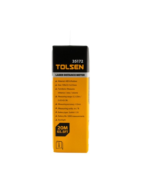 MEDIDOR DE DISTANCIA LASER 20M TOLSEN