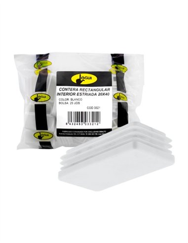 CONTERA INTERIOR RECTANGULAR BLANCO - 40X20MM - 25UDS