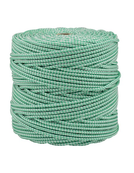 CORDÓN POLIPLÁSTICO TRENZADO - VERDE - BLANCO