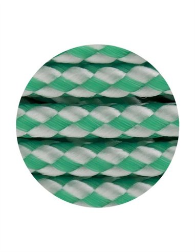 CORDÓN POLIPLÁSTICO TRENZADO - VERDE - BLANCO