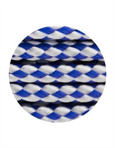 CORDÓN POLIPLÁSTICO TRENZADO - AZUL - BLANCO