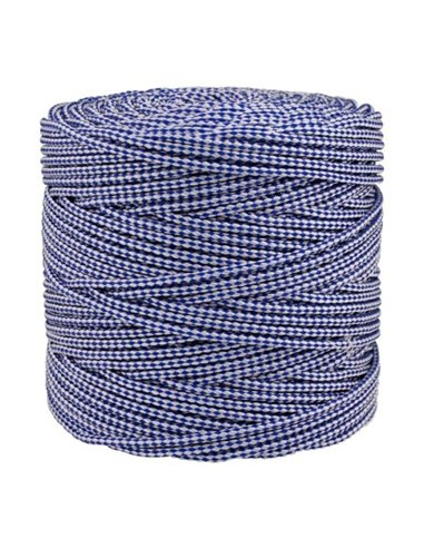 CORDÓN POLIPLÁSTICO TRENZADO - AZUL - BLANCO