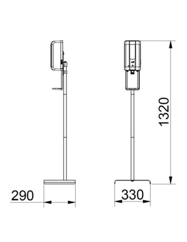 COLUMNA DISPENSADOR JABON AUTOMATICO CON SENSOR 1200ML