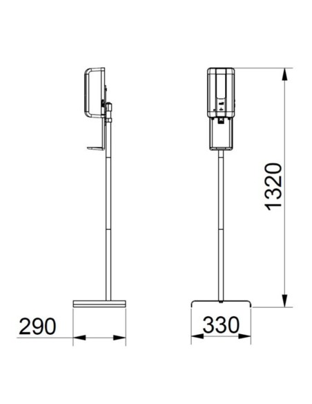 COLUMNA DISPENSADOR JABON AUTOMATICO CON SENSOR 1200ML
