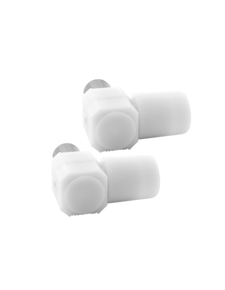CONECTOR ACODADO BLANCO PVC-METAL - MACHO