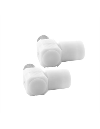 CONECTOR ACODADO BLANCO PVC-METAL - HEMBRA