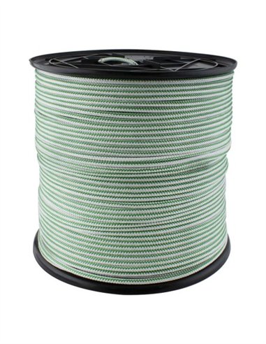CARRETE NYLON CON ALMA INTERIOR - 5MM X 400M VERDE - BLANCO