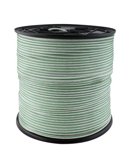 CARRETE NYLON CON ALMA INTERIOR - 5MM X 400M VERDE - BLANCO
