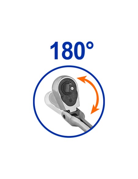 LLAVE DE CARRACA CABEZA FLEXIBLE WADFOW - 3/8"