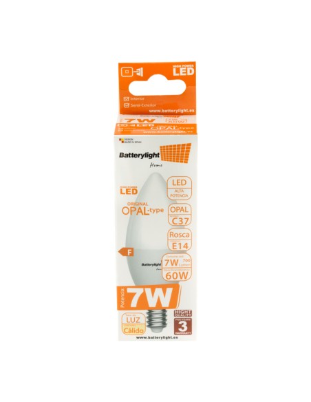 BOMBILLA VELA E14/7W/2700K