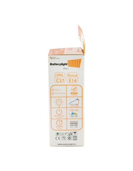 BOMBILLA VELA E14/7W/2700K