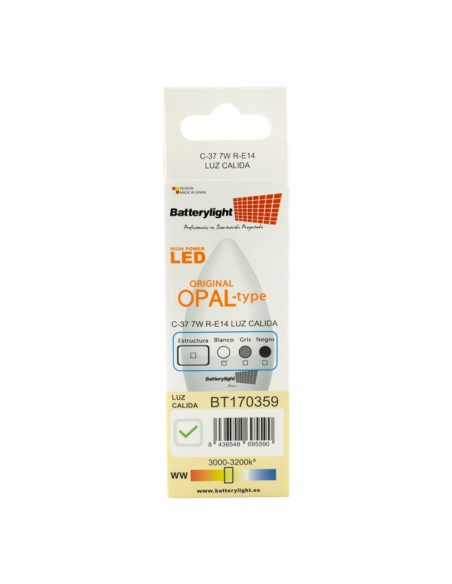 BOMBILLA VELA E14/7W/2700K