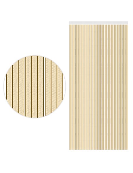 CORTINA BEIGE FILO MARRÓN - 0.90 X 2.10