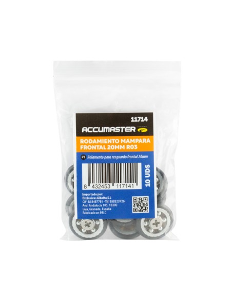 RODAMIENTO MAMPARA FRONTAL 20MM R03 10 UDS