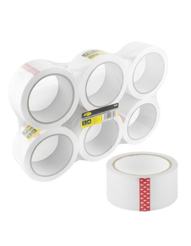 CINTA ADHESIVA ACRILICA PARA EMBALAJE 6UDS - 48CM X 132M - BLANCA