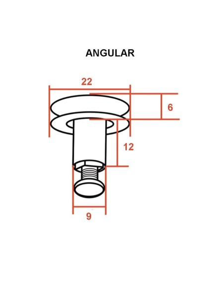 RODAMIENTO MAMPARA ANGULAR/SEMICIRCULAR 10UDS - SEMICIRCULAR 24MM