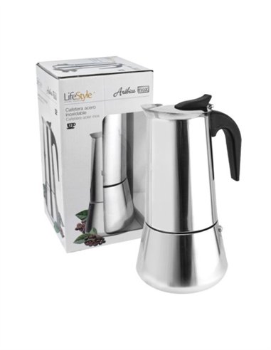 CAFETERA INDUCCIÓN ACERO INOXIDABLE - 4 TAZAS