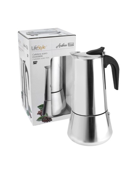 CAFETERA INDUCCIÓN ACERO INOXIDABLE - 4 TAZAS