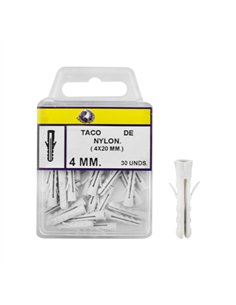 TACO BLANCO DE PLÁSTICO ESTRIADO - 7MM