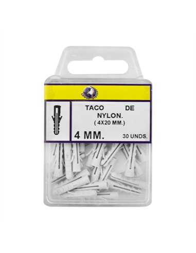 TACO BLANCO DE PLÁSTICO ESTRIADO - 8MM