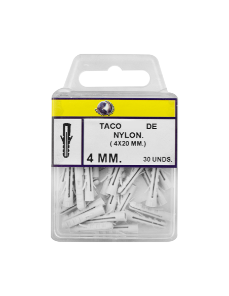 TACO BLANCO DE PLÁSTICO ESTRIADO - 8MM