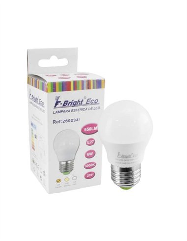 BOMBILLA ESFERICA MATE E27 - 425 LUM - 5W - 3000K