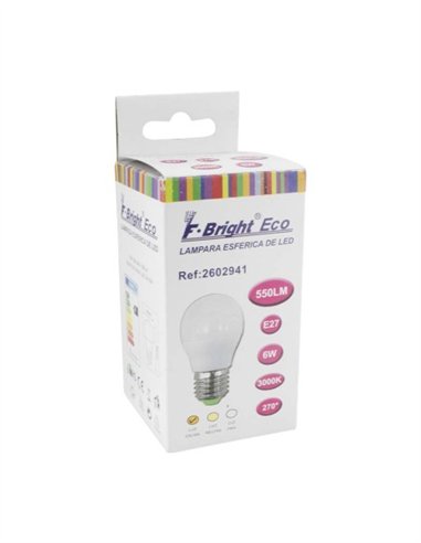 BOMBILLA ESFERICA MATE E27 - 425 LUM - 5W - 3000K