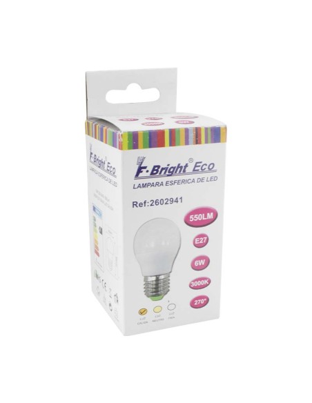 BOMBILLA ESFERICA MATE E27 - 425 LUM - 5W - 3000K