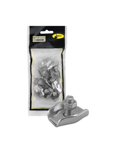 SUJETACABLE PLANO SIMPLE ZINCADO 10 UDS - 6MM