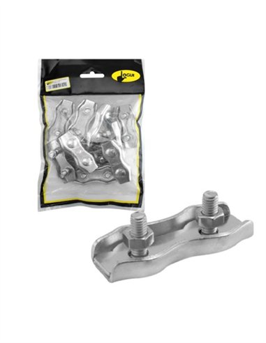 SUJETACABLE PLANO DOBLE ZINCADO 10 UDS - 4MM