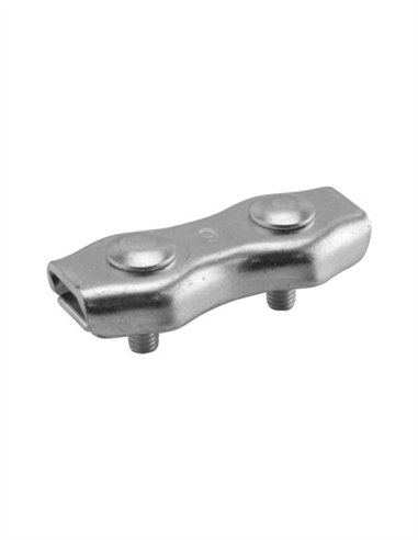 SUJETACABLE PLANO DOBLE ZINCADO 10 UDS - 4MM