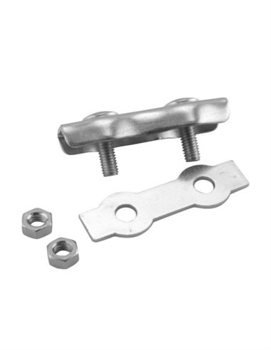 SUJETACABLE PLANO DOBLE ZINCADO 10 UDS - 4MM