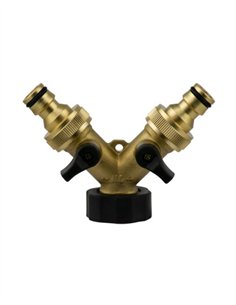 ADAPTADOR GRIFO 2 SALIDAS CON LLAVE 3/4"