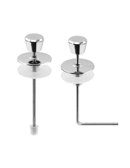 TIRADOR POMO METALICO CROMADO CON VARILLA METALICA - VARILLA ANGULAR
