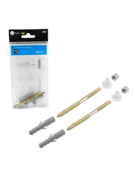 CONJUNTO TORNILLO VERTICAL INODORO - HB M5X75