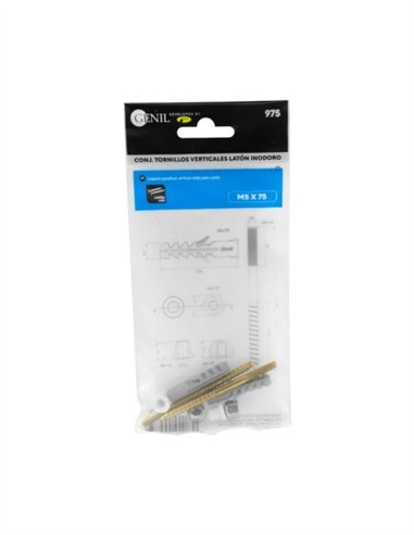 CONJUNTO TORNILLO VERTICAL INODORO - LATON M5X75